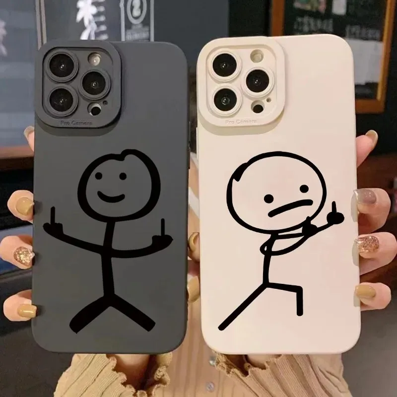 Phone Cases Xs - Cute Cartoon Matchman Matte Silicone Phone