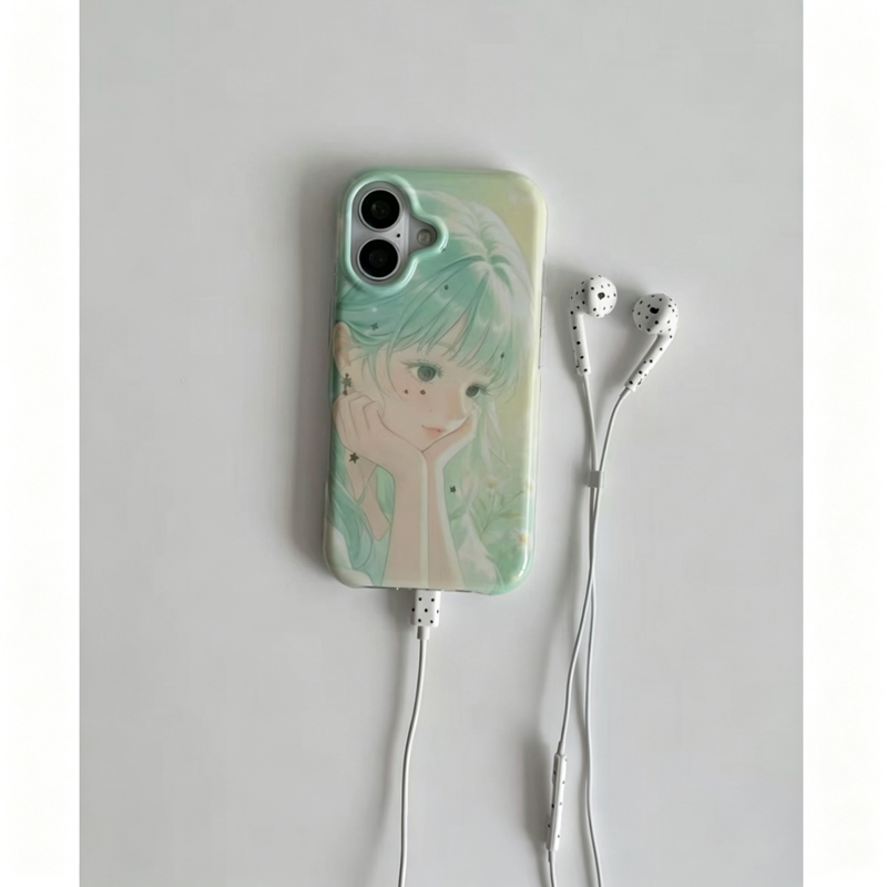 Phone Cases Green - New Japanese Anime Green Girl Kawaii