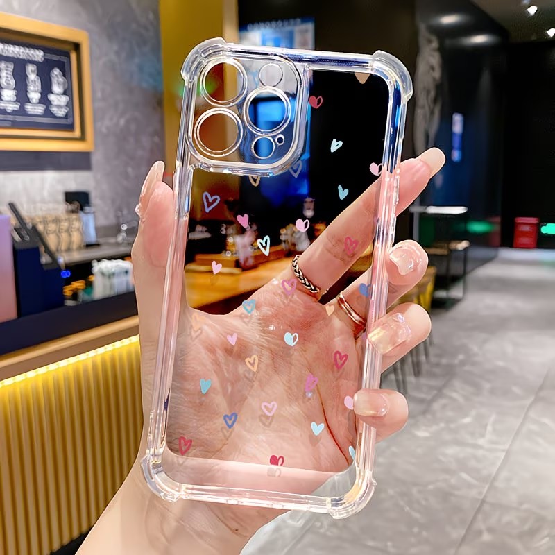 Phone Cases Xs - Transparent Corner Bumper Colorful Hearts Phone