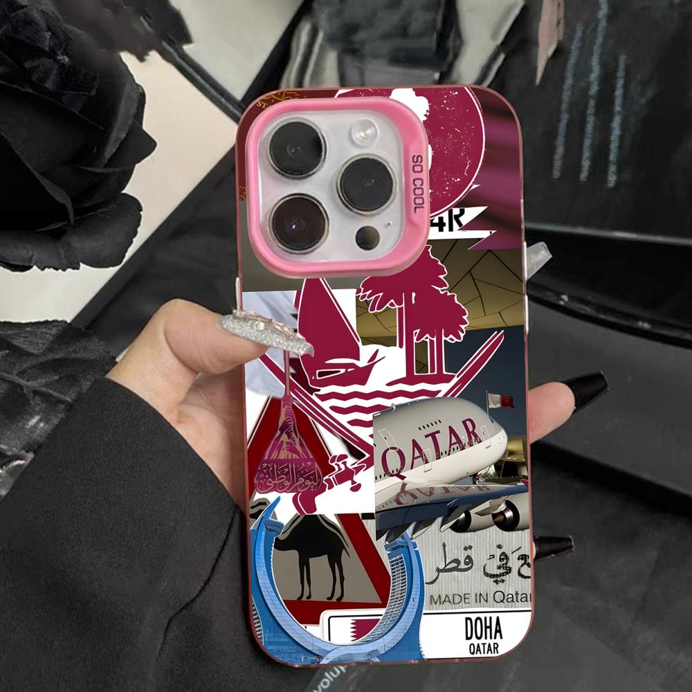Qatar Flag Pink Translucent Mo - огляд і ціна Phone Cases Qatar