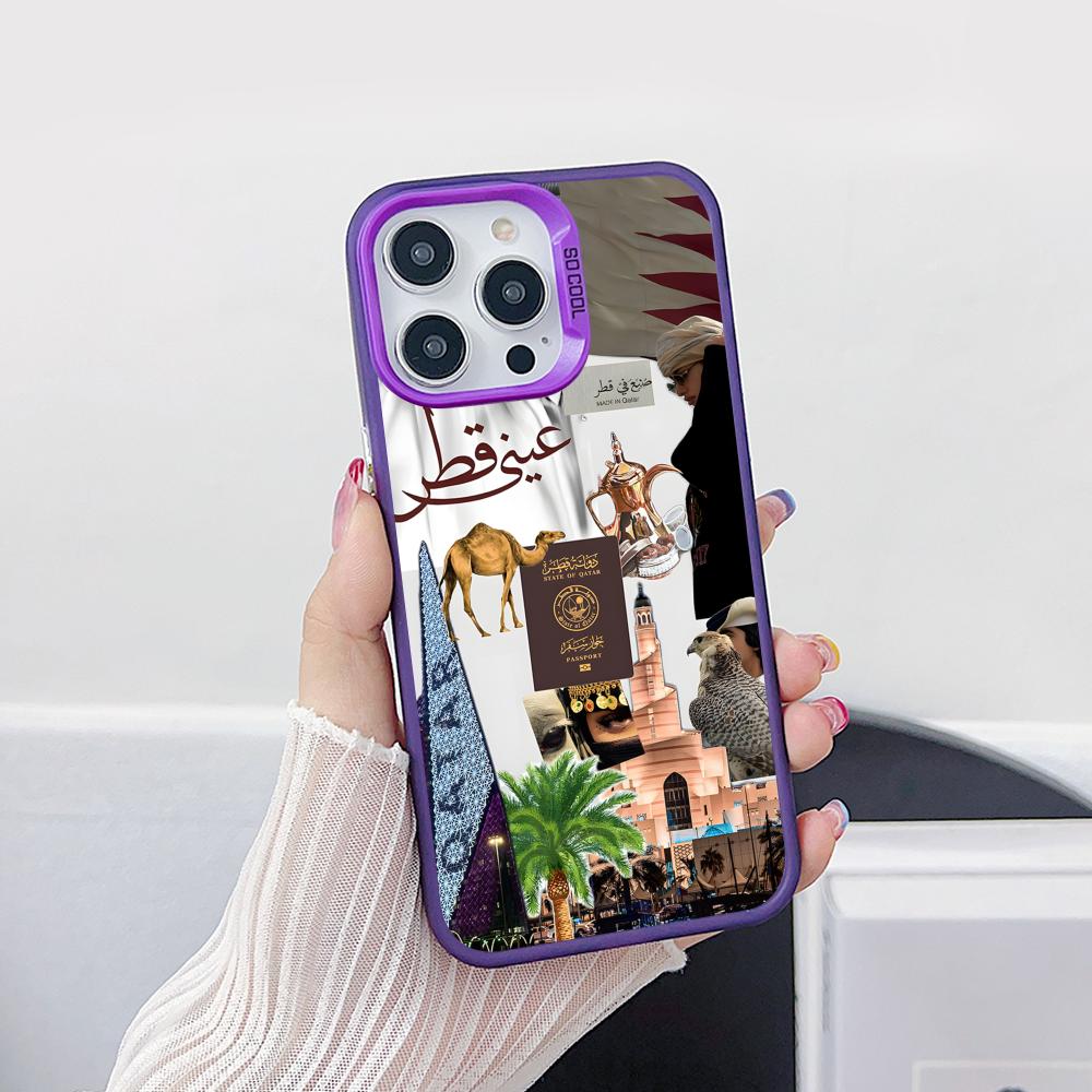 Qatar Flag Purple Translucent  - огляд і ціна Phone Cases Qatar