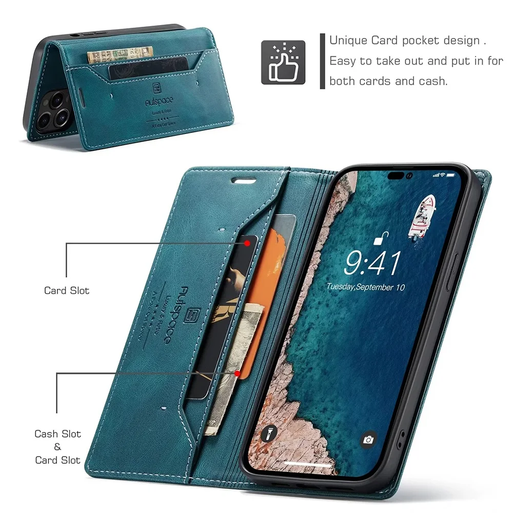 Leather Cases for IPhone 16 15 - огляд і ціна Leather Folio Wallet Case