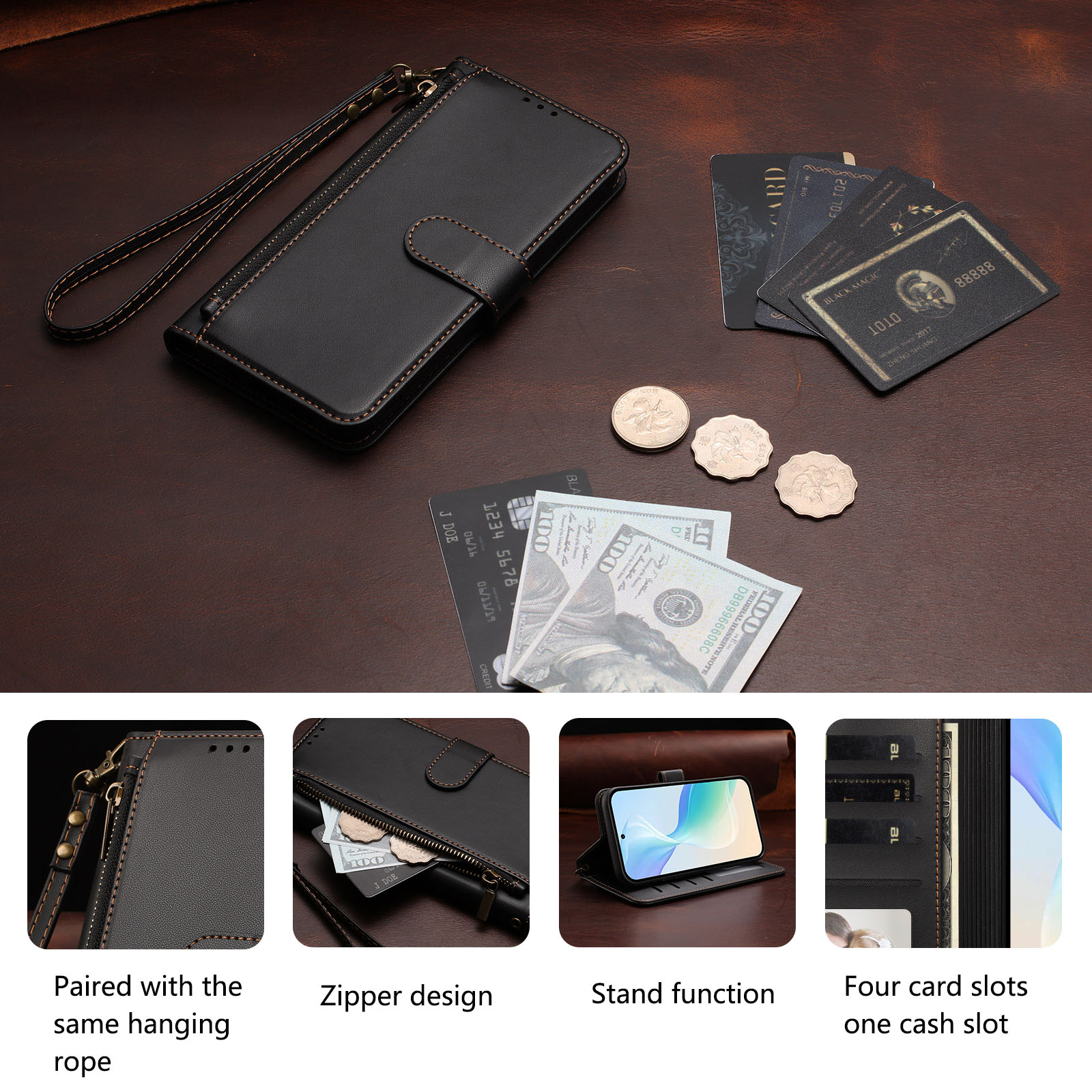 Folio Magnetic Wallet Flip Lea - огляд і ціна Leather Folio Wallet Case