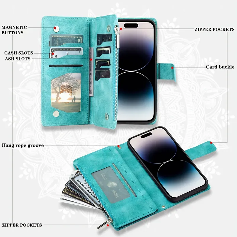 Zipper Wallet Phone Case With  - огляд і ціна Leather Folio Wallet Case