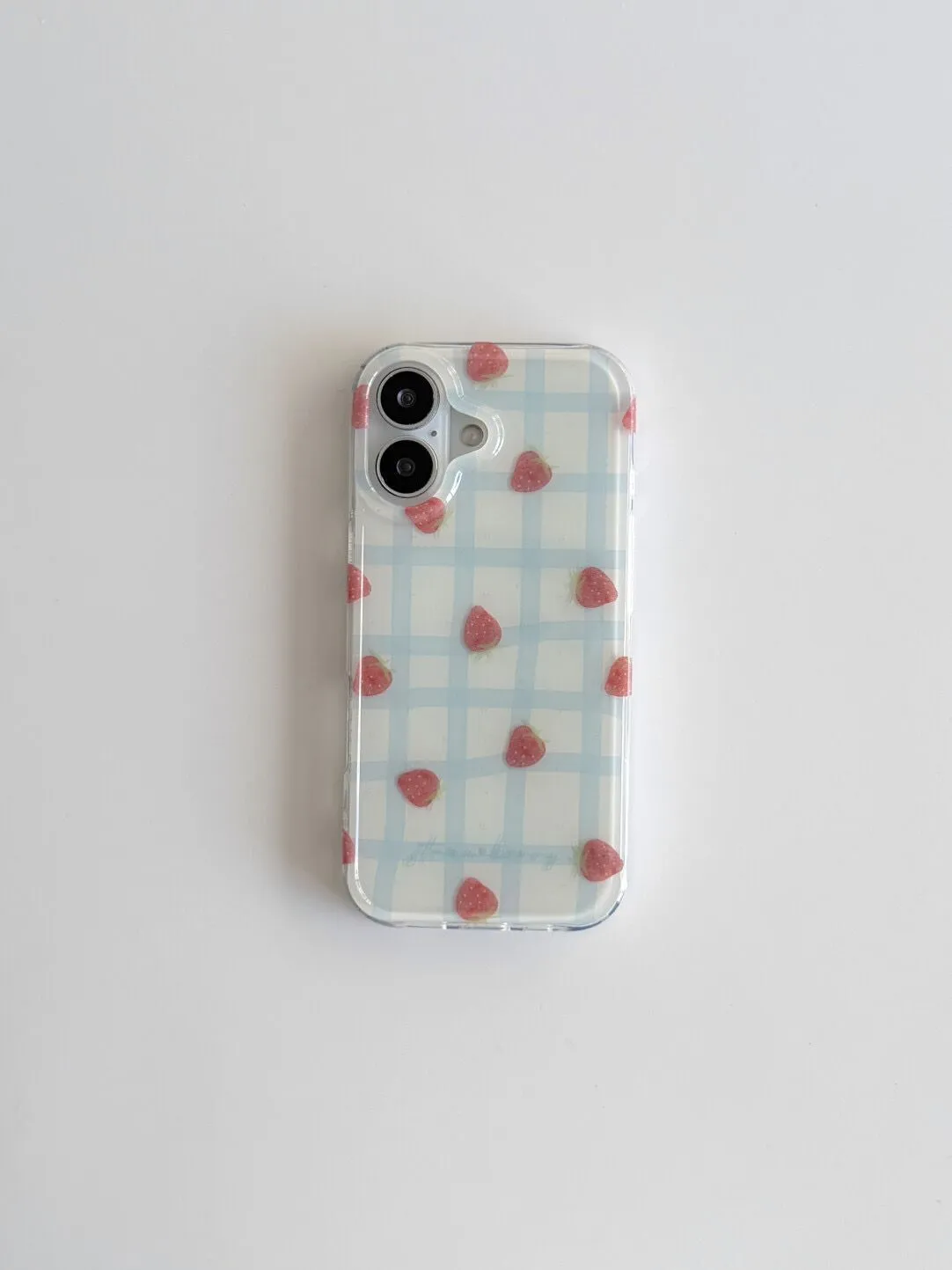 Fresh Blue Grid Pattern Strawb - огляд і ціна Phone Cases Green